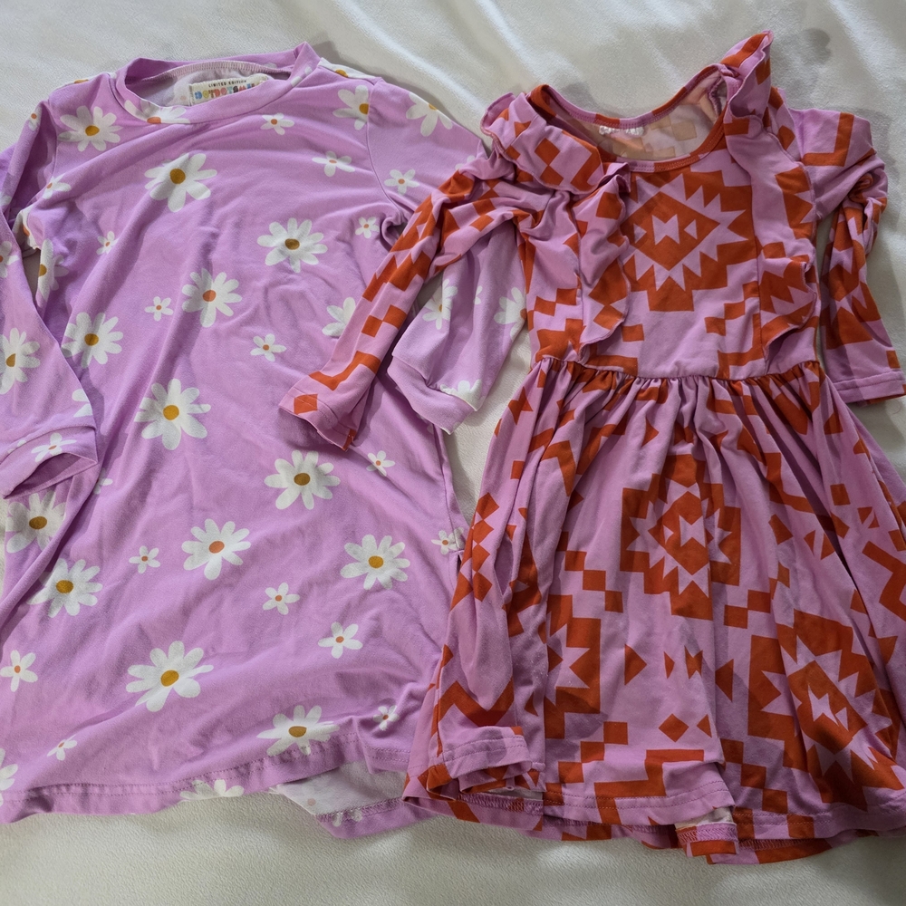 Dot Dot Smile Pink and Red Geometric and Floral Dresses